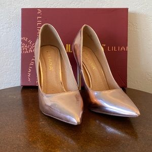 Liliana | Glossy Metallic Pink Women’s Pumps